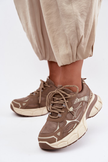 Sportieve schoenen met platform bruin INanda 2