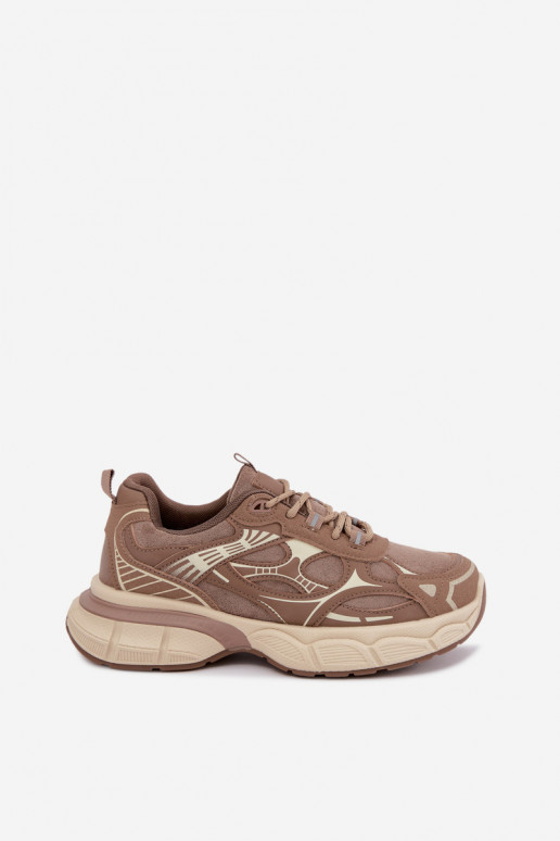 Sportieve schoenen met platform bruin INanda