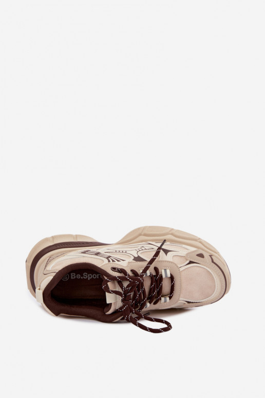 Sportieve schoenen met platform zandkleurig INanda