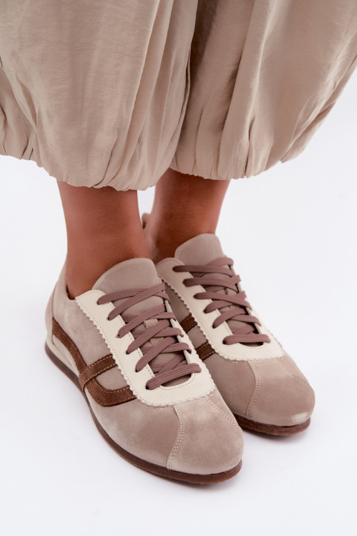 Faux suede sneakers Zazoo N1402S2, zand