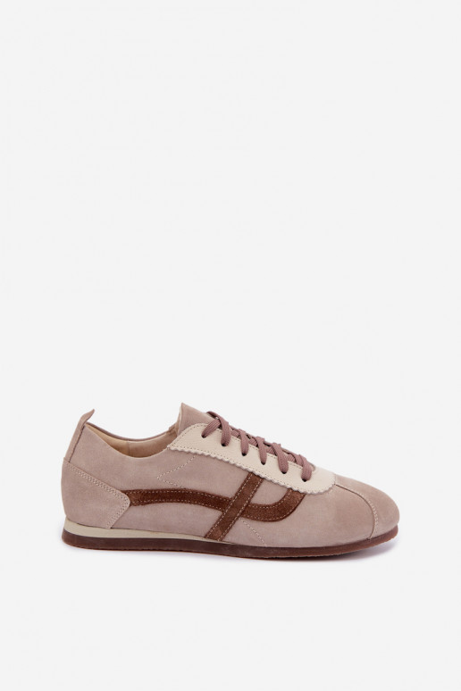 Faux suede sneakers Zazoo N1402S2, zand