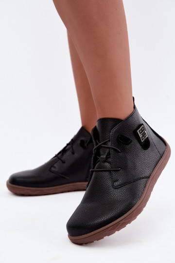 Leren dameschoenen Barefoot, zwart Sireya 2