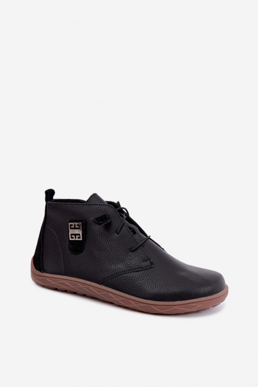 Leren dameschoenen Barefoot, zwart Sireya