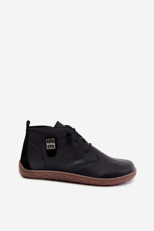 Leren dameschoenen Barefoot, zwart Sireya