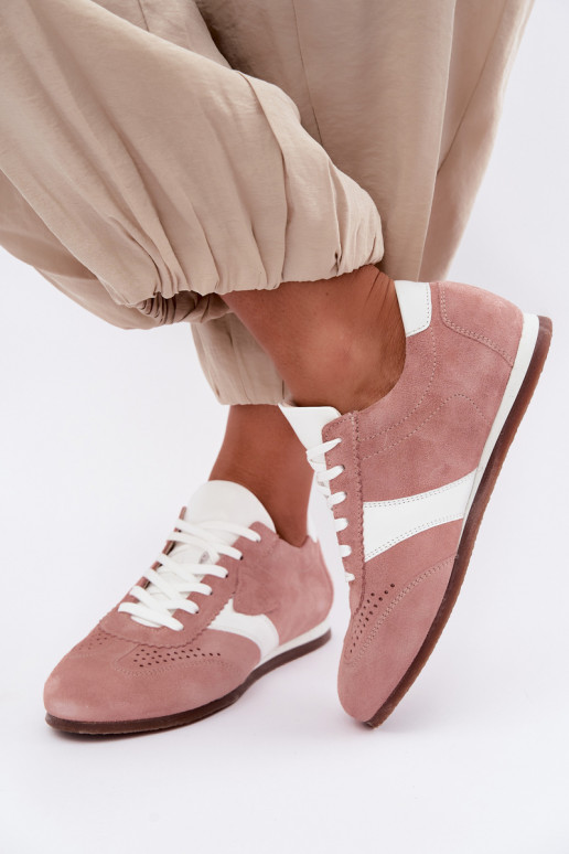 Faux suede sneakers Zazoo N1412, roze