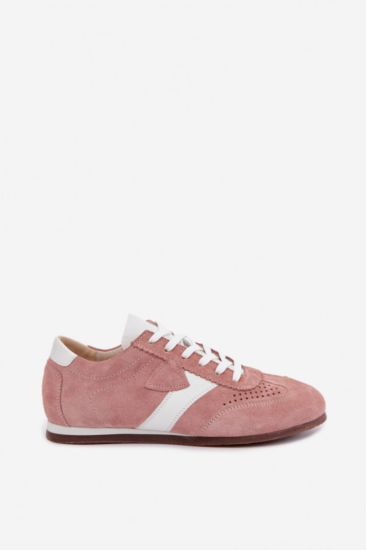 Faux suede sneakers Zazoo N1412, roze