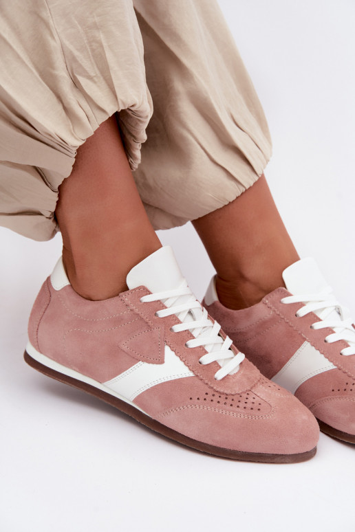 Faux suede sneakers Zazoo N1412, roze