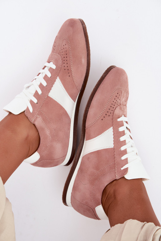 Faux suede sneakers Zazoo N1412, roze