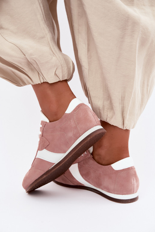 Faux suede sneakers Zazoo N1412, roze
