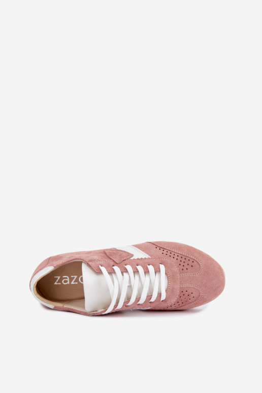 Faux suede sneakers Zazoo N1412, roze
