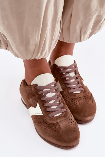 Sneakers model schoenenOpturalnego van suèdeu Zazoo N1412 bruine kleur