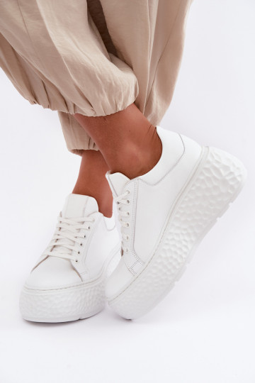 Leer Sneakers model schoenen met platform Zazoo N1000S4 Initte kleur 2