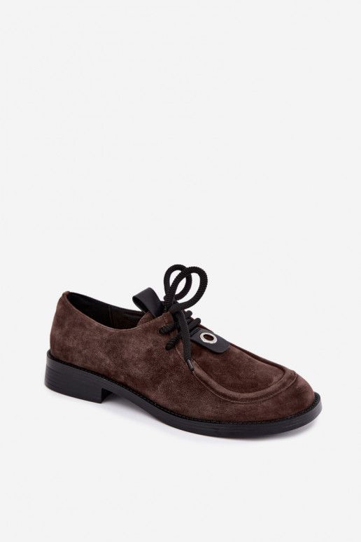 Barefoot dameschoenen van faux suede D&A CR62-3460 in chocoladekleur