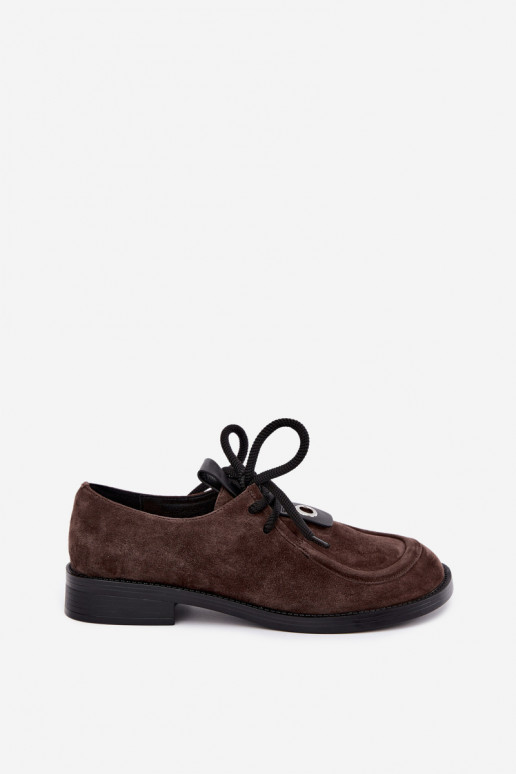 Barefoot dameschoenen van faux suede D&A CR62-3460 in chocoladekleur