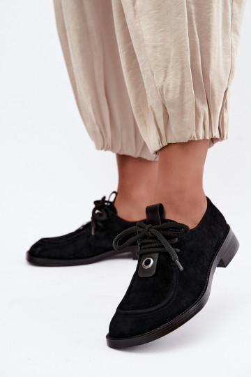 Barefoot dameschoenen van faux suede D&A CR62-3460 in zwarte kleur 2