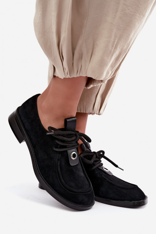 Barefoot dameschoenen van faux suede D&A CR62-3460 in zwarte kleur