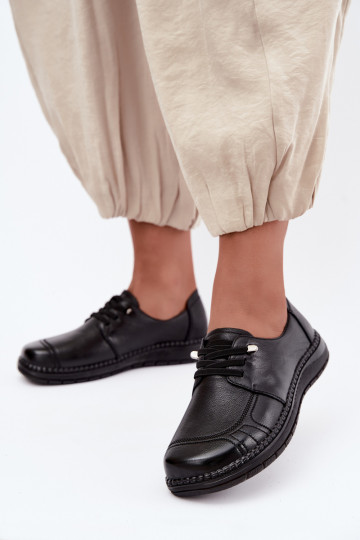Dameschoenen van natuurlijk leer Vinceza 107240 in zwarte kleur 2