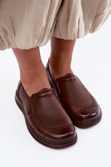 Instap damesleren schoenen Vinceza 107241 in bruine kleur