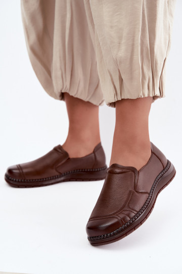 Instap damesleren schoenen Vinceza 107241 in bruine kleur 2