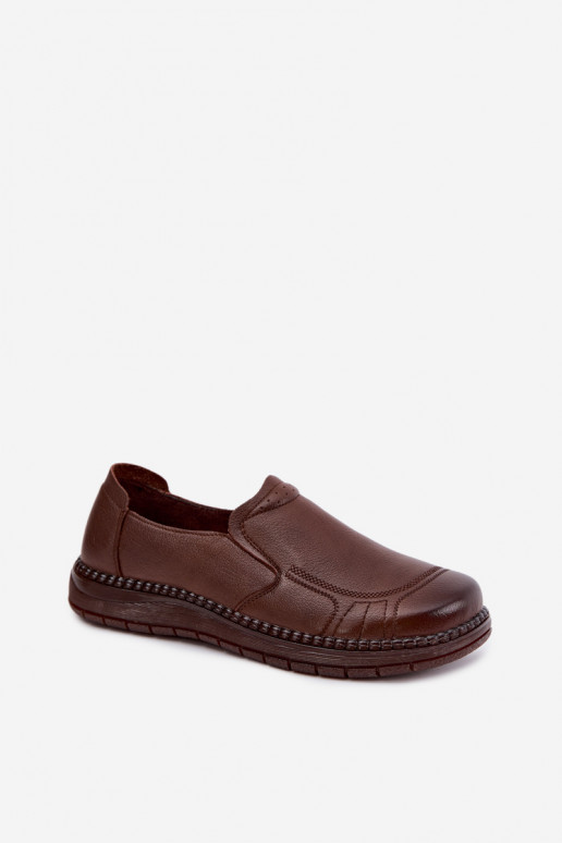 Instap damesleren schoenen Vinceza 107241 in bruine kleur