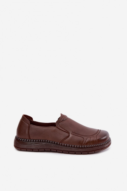 Instap damesleren schoenen Vinceza 107241 in bruine kleur