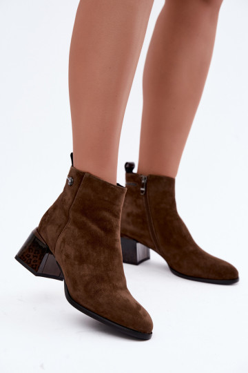 Lurelia bruine faux suede enkellaarsjes