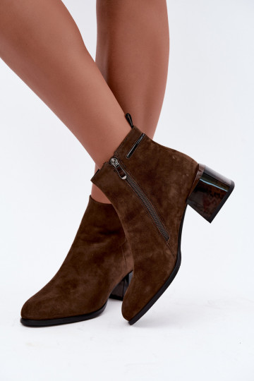 Lurelia bruine faux suede enkellaarsjes 2