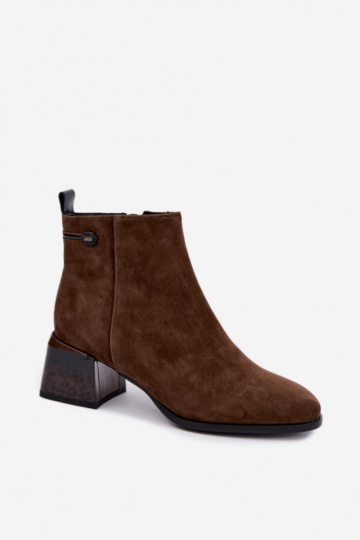 Lurelia bruine faux suede enkellaarsjes