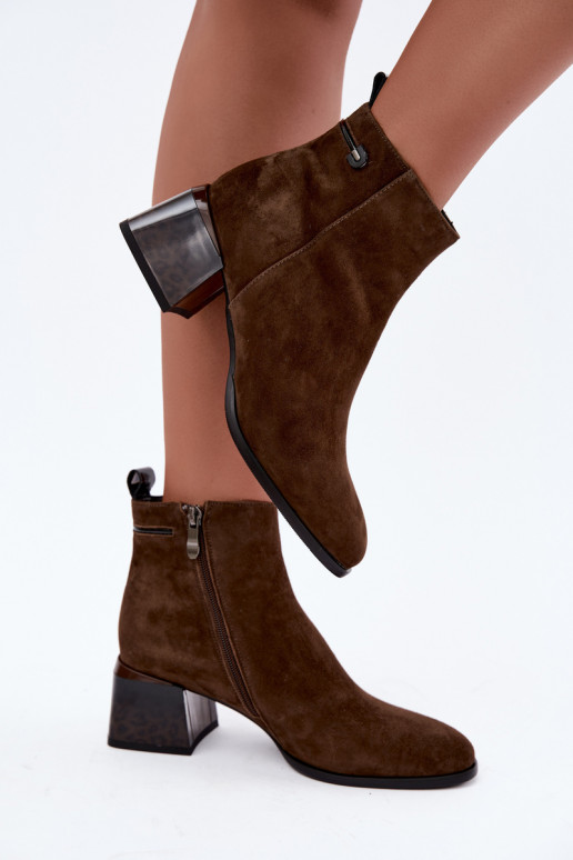 Lurelia bruine faux suede enkellaarsjes