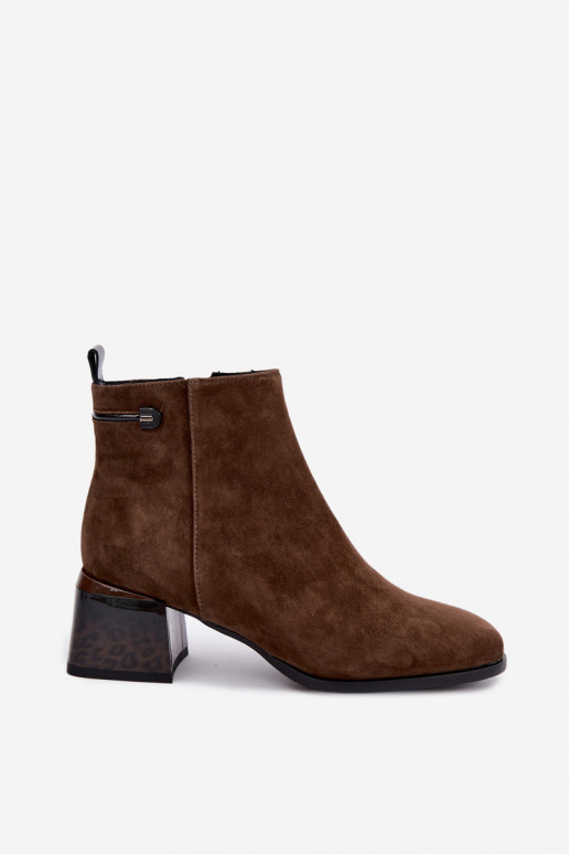 Lurelia bruine faux suede enkellaarsjes