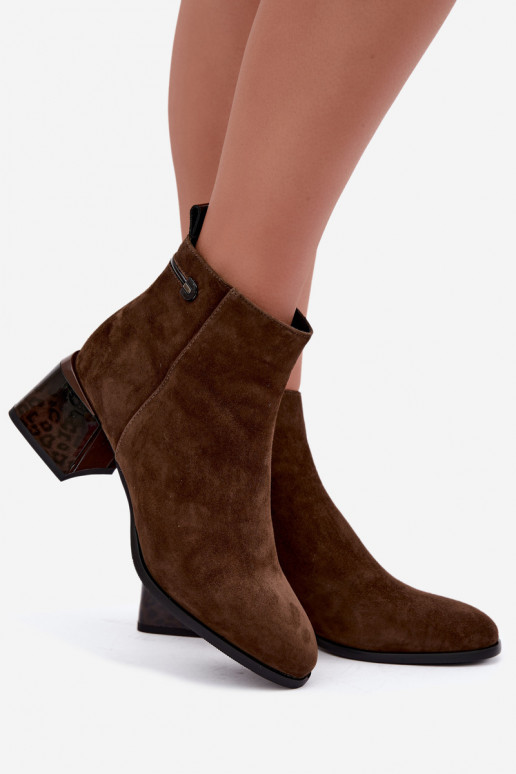 Lurelia bruine faux suede enkellaarsjes