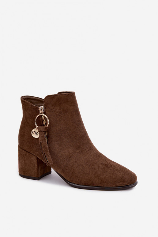 Imara khaki enkellaarsjes met hakken