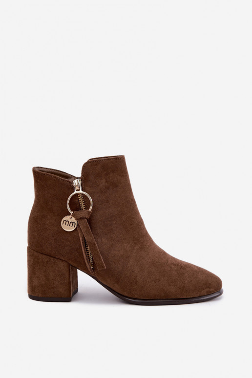 Imara khaki enkellaarsjes met hakken