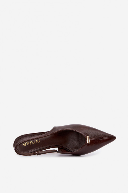 Inessae chocolade hoge hakken met decoratieve details