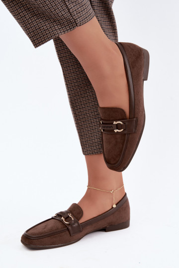 Mocassins met decoratieve elementen in bruine kleur Evelora