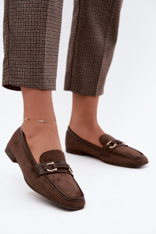 Mocassins met decoratieve elementen in bruine kleur Evelora