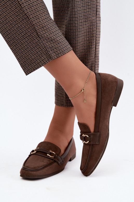 Mocassins met decoratieve elementen in bruine kleur Evelora