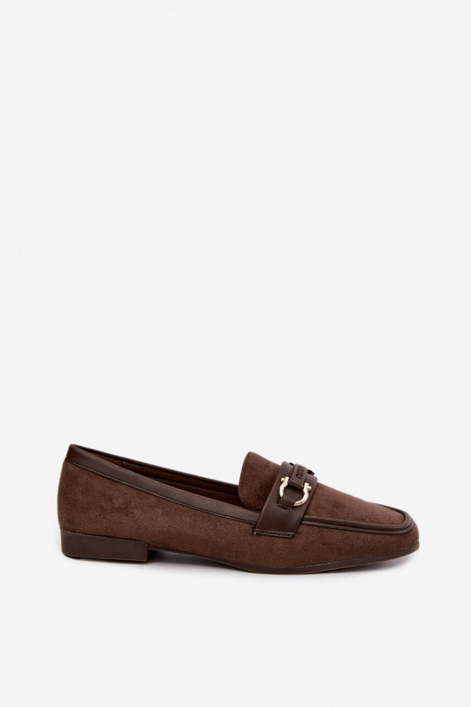 Mocassins met decoratieve elementen in bruine kleur Evelora