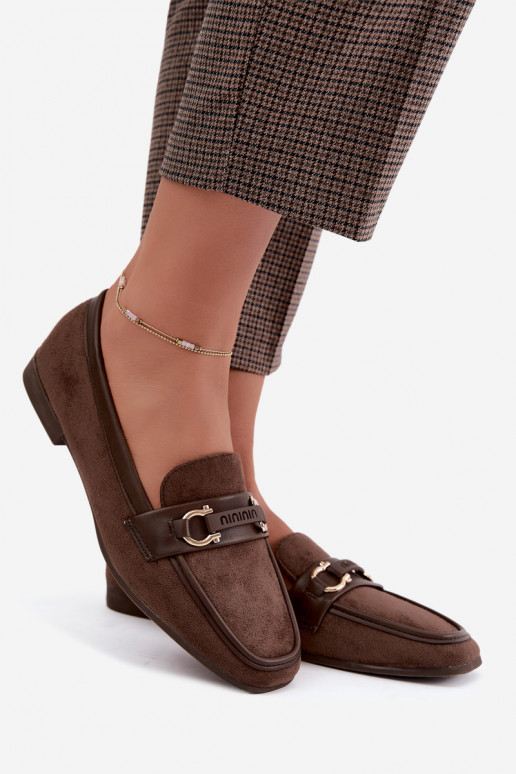 Mocassins met decoratieve elementen in bruine kleur Evelora