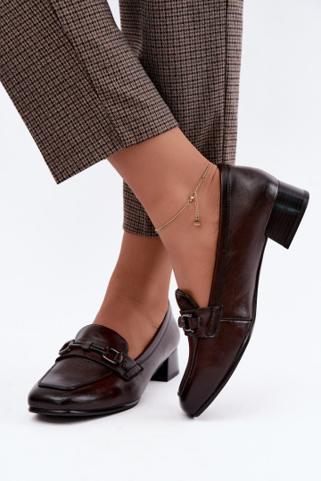 Faux leren schoenen met ornamenten Vinceza 39978 in chocolade kleur 2
