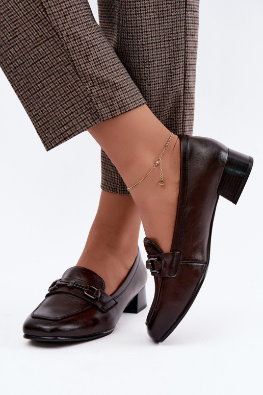 Faux leren schoenen met ornamenten Vinceza 39978 in chocolade kleur