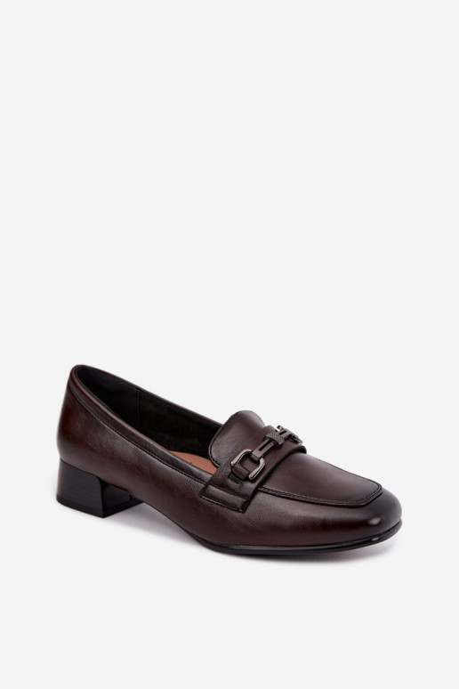 Faux leren schoenen met ornamenten Vinceza 39978 in chocolade kleur