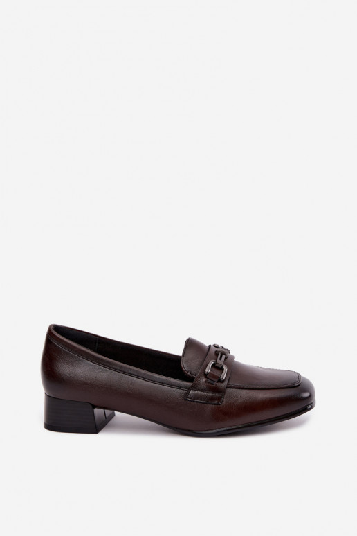 Faux leren schoenen met ornamenten Vinceza 39978 in chocolade kleur