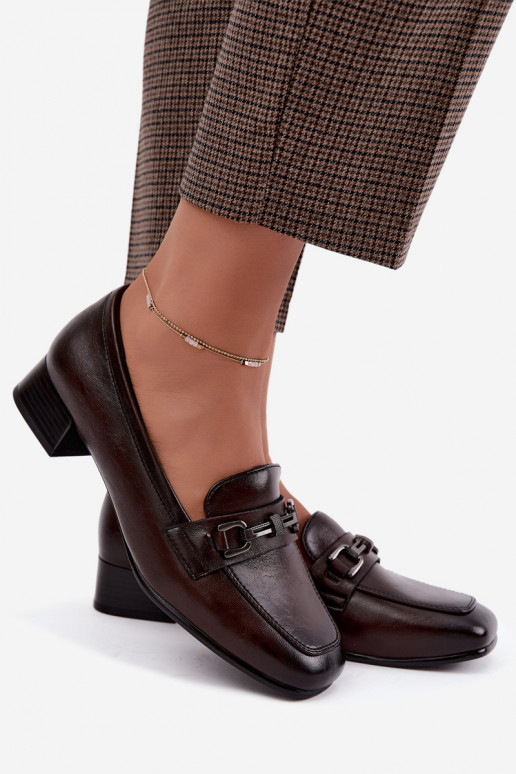 Faux leren schoenen met ornamenten Vinceza 39978 in chocolade kleur