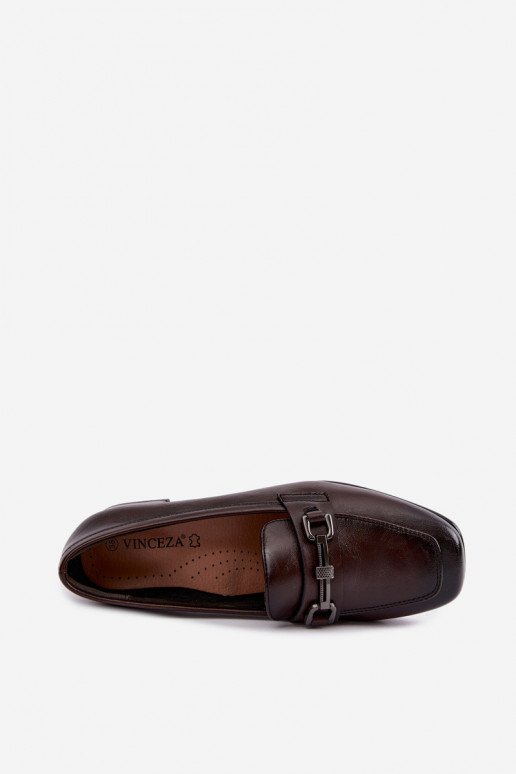 Faux leren schoenen met ornamenten Vinceza 39978 in chocolade kleur