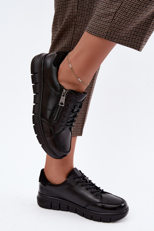Faux leren schoenen Vinceza 13130 in zwarte kleur