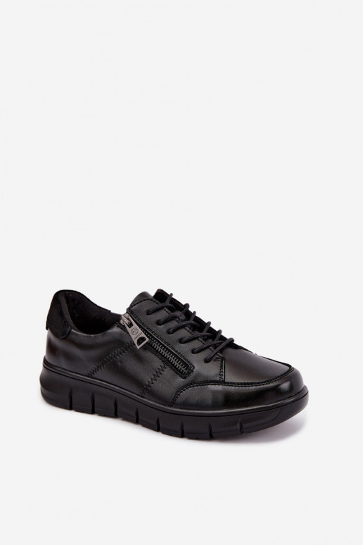 Faux leren schoenen Vinceza 13130 in zwarte kleur