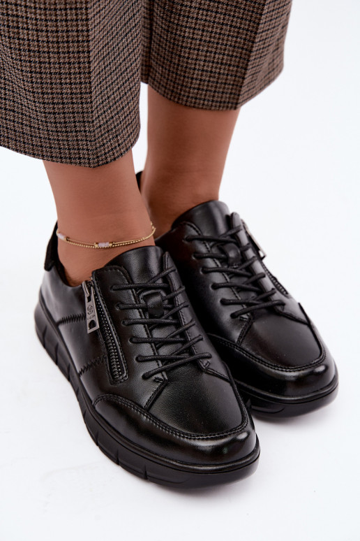 Faux leren schoenen Vinceza 13130 in zwarte kleur