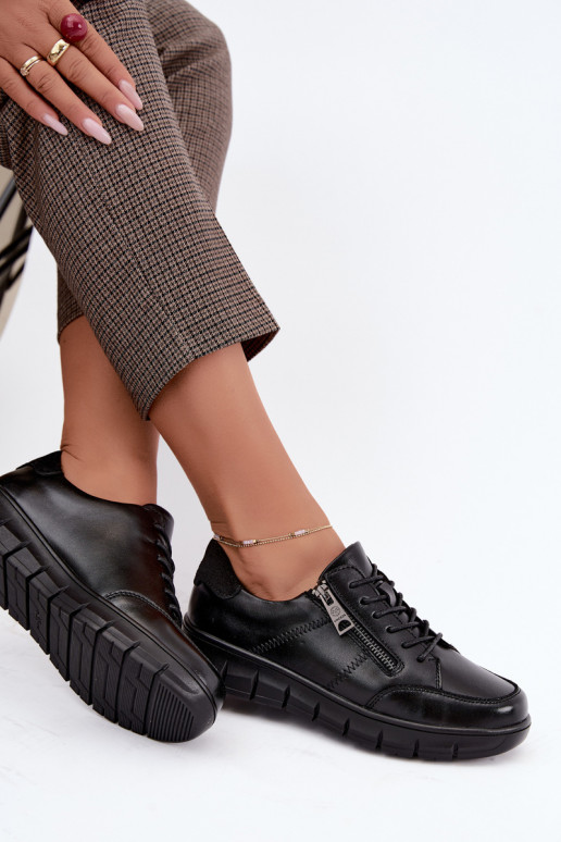Faux leren schoenen Vinceza 13130 in zwarte kleur