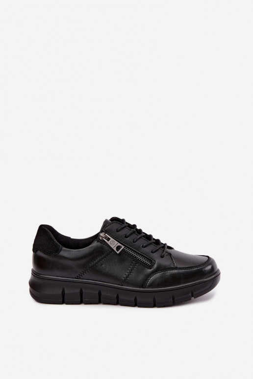 Faux leren schoenen Vinceza 13130 in zwarte kleur